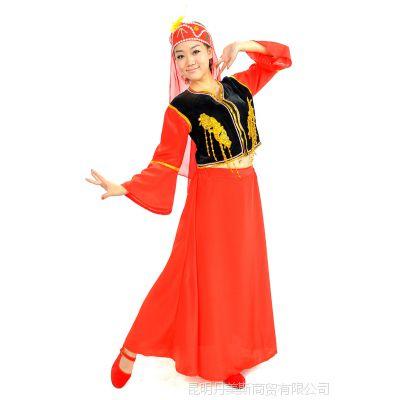 秧歌舞演出服装女装民族舞台表演服饰中老年广场舞和大红色女装演出